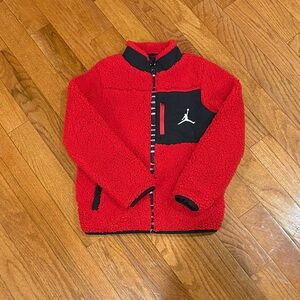 Jordan Red Sherpa Fleece Jacket (Boys Medium)